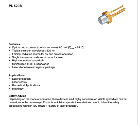 520nm80mw